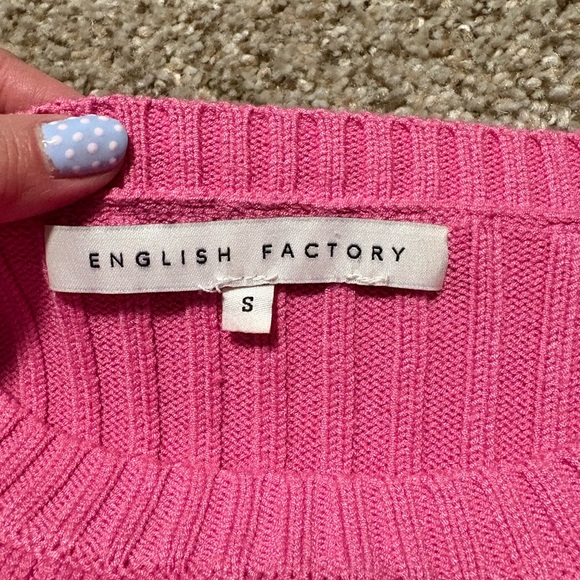 English Factory Pink Ribbed Knit Sweater - Picture 3 of 5